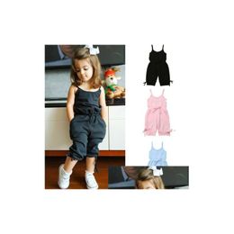 Rompers Children Summer Clothing 16Y Toddler Baby Girl Solid Romper Bib Pants Sleeveless Overalls Outfits Cropped Jumpsuits 230525 Dr Dhrza