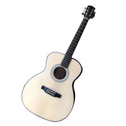 40 "OM Series matte finish full solid wood high configuration acoustic acoustic guitar