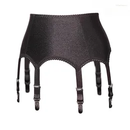 Garters High-quality Glitter Satin Suspender Belt For Sexy Stockings Pole Dance Erotic Lingerie With 6 Straps Ladies Clubwear