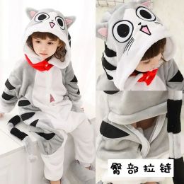 Costumes Kigurumi Cat Onesie Kids Unicorn Pyjamas For Children Animal Cartoon Blanket Sleepers Baby Costume Winter Boy Girl Jumspuit