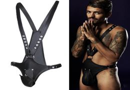 Bras Sets Erotic Underwear BDSM Fetish Costume Men Male Harness Body Bondage Belt Strap Punk Rave Cock Cage Lingerie Gay Clothing3774199