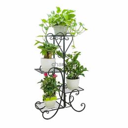 Other Garden Buildings European Iron Multi-layer Flower Stand Crane Balcony Shelf For Flowers Living Room Indoor Floor Flowerpot Storage Shelf YQ240304