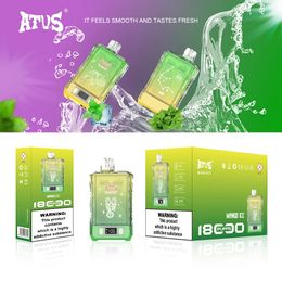 New Original Authentic ATVS Warship Crystal 18000 Puffs Disposable Vape 25Ml Prefilled Device Type-C Rechargeable Battery16 Flavours 7K E Cigarettes Oem