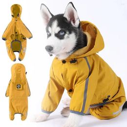 Dog Apparel Raincoat For Small Big Dogs Waterproof Adjustable Clothes Lightweight Rain Jacket Poncho Hoodies Wind Coat Outdoor