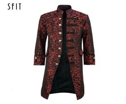 SFIT NEW Mens Retro Tailcoat Goth Long Steampunk Formal Gothic Victorian Frock Retro Mediaeval costumes Tailcoat Steampunk Jacket S9579015