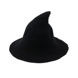 Witch Hat Diversified Along The Sheep Wool Cap Knitting Fisherman Hat Female Fashion Witch Pointed Basin Bucket for Halloween2041