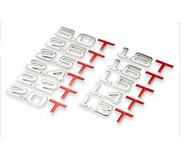 3D Metal Car Trunk Engine Displacement Scale Emblem V6 V8 4WD Auto Stickers 131415 16 18 20 22 24 25 28 30T4078552