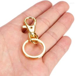 Keychains 10Set Swivel Clasps Lanyard Snap Hook Kit With Key Ring Clip Lobster Claw Clasp Chain Rings Set For Crafts