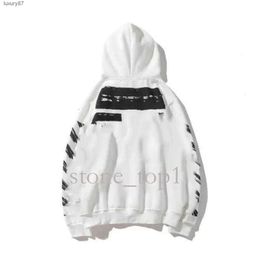 Offwhite Hoodie 2024 Mens White Stripe Print Designer Fashion Hoodies Sweatshirts Off Style Sweater Painted Arrow Crow 550