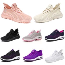 New Men Women Hiking Running Flat Shoes Soft Sole Fashion Purple White Black Comfortable Sports Colour Blocking Q32 GAI sport