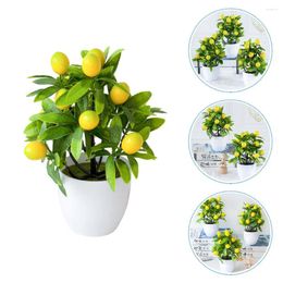 Decorative Flowers Small Artificial Plant Fake Plastic Tree Bonsai Decor Potted Bathroom Faux Indoor Window Tabletop