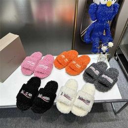 38% OFF Sports shoes 2024 Paris Womens Autumn/Winter Sheep Curly Embroidered One Line Wool Slippers