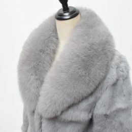 Fur Real Rabbit Fur Coat New Fashion for Women Winter Shawl Collar of Natural Fox Thick Luxury Warm in Promotion Especially Jacket