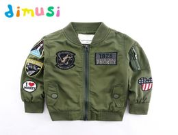 DIMUSI Spring Jackets for Boy Coat Army Green Bomber Jacket Boy039s Windbreaker Autumn Jacket Patchwork Kids Children Jacket BC7860861