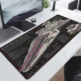 Pads Mouse Pads Spacecraft Drawings Table Mats Computer Mousepad Company Big Desk Pad 100x55cm Large Gamer Mousepads Mouse Mat