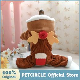 Hoodies PETCIRCLE Dog Puppy Clothes Elk Warm Overalls Fit Small & Medium Dogs Pet Cat Winter Cute Warm Costume Dog Clothes Pet Coat