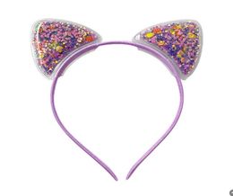 Sequin Cat Ears Headband Transparent Quicksand Hairband Hair AccessoriesFor Girls Children Princess Kitty Party Hair Hoop7273139