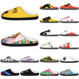 Slippers Cotton Slippers Men Women Cotton Slippers black antislip GAI antiskid Warm Patterns big Size Fashionable versatile 38-47 387