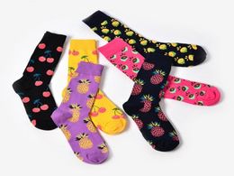 New design cotton jacquard fruit socks women fashion cute pineapple cherry lemon food socks lovely novelty socks9883829