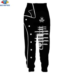 Pants SONSPEE 3D Printing Spring Autumn Men Women Long Pants Funny Chef Knife Yoga Sport Running Leisure Street Loose Tooling Trousers