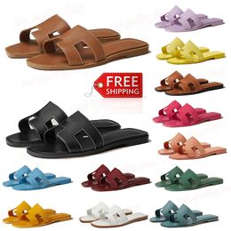 Fashion slippers women's designer sandals women's slippers men's casual loafers outdoor beach slippers flat bottom with buckle neutral leather shoes