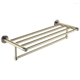 Bath Accessory Set Brushed Gold Stainless Steel Bathroom Hardware Wall Mounted Towel Rack