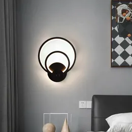 Wall Lamp Bedside Black And White Light Luxury Style Bedroom LED Creative Modern Minimalist Nordic Living Room El Aisle