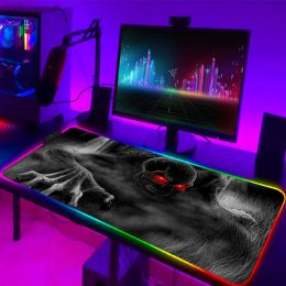 Pads Dark Horror Skull Mouse Pad Ergonomic RGB Large PC Computer Desk Mat Table Laptop Keyboard Rubber Nonslip Gamer CS GO Mousepad