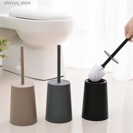 Cleaning Brushes Toilet Brush With Base Modern Design Black Lid Set Supplies Bathroom AccessoriesL240305