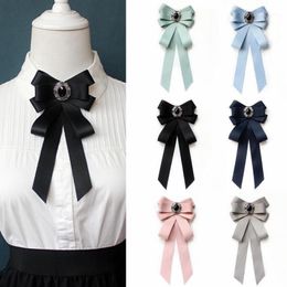 Neck Ties Cravat Female White Shirt Pin Brooch Dress Bow Tie Professional Wear Pins Necktie School Uniform Ribbon Bowtie Accessori293S