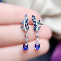 Dangle Earrings Natural Real Sapphire Or Ruby Leaves Style Drop Earring 925 Sterling Silver 0.6ct 2pcs 0.15ct 12pc Gemstone T23318