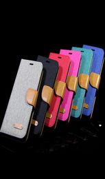 Universal Cell Phone Folio Flip Canvas Wallet Case with Silicone Soft Cover For 6 Different Size 35quot61quot5353296