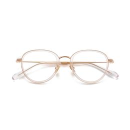 Optical Eyeglasses For Men Women Retro Designer GMS-651TS Fashion Sheet Glasses Titanium Frame Detailed Elasticity Oval Style Anti-Blue Light Lens Plate With Box