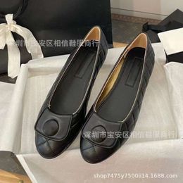 Xiaoxiangfeng High Edition Four Seasons School Bag Buckle Ballet Dance Shoes Diamond Chequered Flat Bottom Shallow Mouth Female