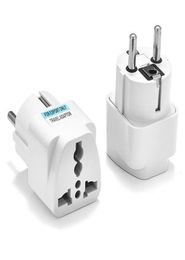 100 Pcslot Universal 2 Pin AC Power Electrical Plug Adaptor Converter Travel Power Charger UKUSAU To EU Plug Adapter Socket9226894