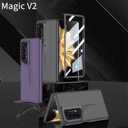 Shockproof Slim Hard PC Case For Honor Magic V2 Glass Film Armor Business Cover