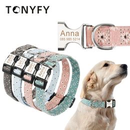 Sets Pet Customized Collar Leashes Set Personalized Tag ID Name Dog Cat Walking Training Rope for Medium Small Pet Adjustable Collar