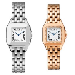 Lady aaa rectangular quartz watch Stainless Steel Sliding Buckle womens gold watches Luminous Diving Watch Montre de Luxe Designer Wristwatches dhgates xb017 B4