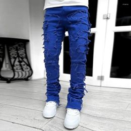 Men's Jeans Men Trendy Street Style Patchwork Soft Comfortable Pants For Daily Wear Outdoor Fashion Summer