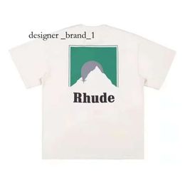 Rhude Shirt Designers Mens Rhude Embroidery Shirts for Summer Mens Tops Letter Polos Shirt Womens Tshirt Clothing Short Sleeved Large Plus Size 100% Cotton Tees 5507