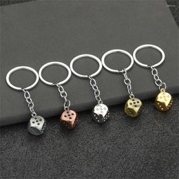 Keychains Creative Dice Key Chain Personality Square Pendant Keyfob Geometry Model Men Women Bag Holder Gifts Accessories