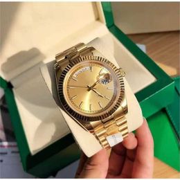 14% OFF watch Watch With original box luxury 41mm 18k Yellow Gold Movement Automatic GD Bracelet Mens