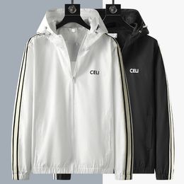2024 Spring and autumn latest designer jacket fashion stripe splicing design thin zipper jacket luxury higend brand top mens jackets