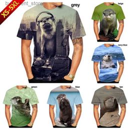 Men's T-Shirts 2022 Men and Women Summer New Popular 3D Printing Animal Otter Summer Casual Cute T-shirt Short Sleeve Top L240304