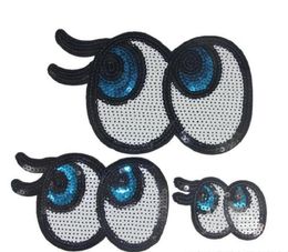 Iron On Patches DIY Embroidered Patch sticker For Clothing clothes Fabric Badges Sewing shiny glittery blue white eye etc9752926