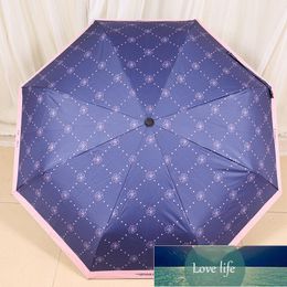 Light Luxury Full Version Camellia Big Brand Umbrella Black Glue Coating Sun Protection Umbrella Automatic Open Rain and Rain Dual-Use Gift Box Umbrellas