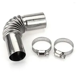 Car Heater Exhaust Pipe Stainless Steel Angle Connector Set With 4 Fixing Clips For Power Generators 2