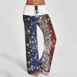 Women's Pants Womens High Waist Pocket Strip Elastic Printed Loose Yoga Casual Long Trousers Bottoms Streetwear Sweatpants