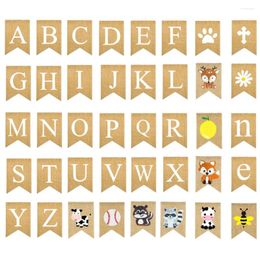 Party Decoration 1pc Alphabet Burlap Banner Hanging Summer Theme Baby Shower ENGAGED HAPPY BIRTHDAY DIY Name