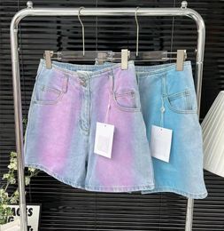 Denim Shorts Women Brand Pants Wind Trend Classic Full Printed Letters Summer High Quality Casual Waist